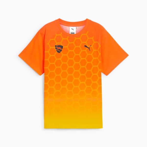 PUMA x ROCKET LEAGUE Big Kids' All-Over Print Tee, Flame Flicker, extralarge