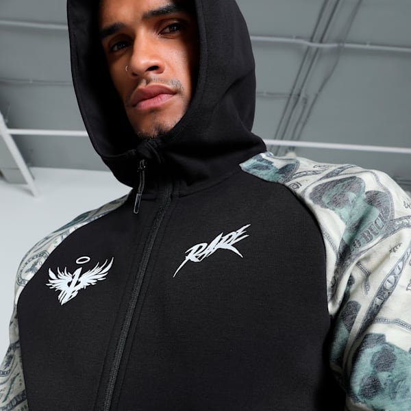 Melo Bucks Dime Men's Basketball Jacket, PUMA Black-AOP, extralarge-IND