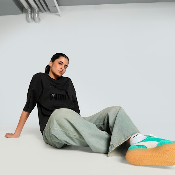 CLASSICS Logo Women's Oversized Tee, PUMA Black, extralarge-IND
