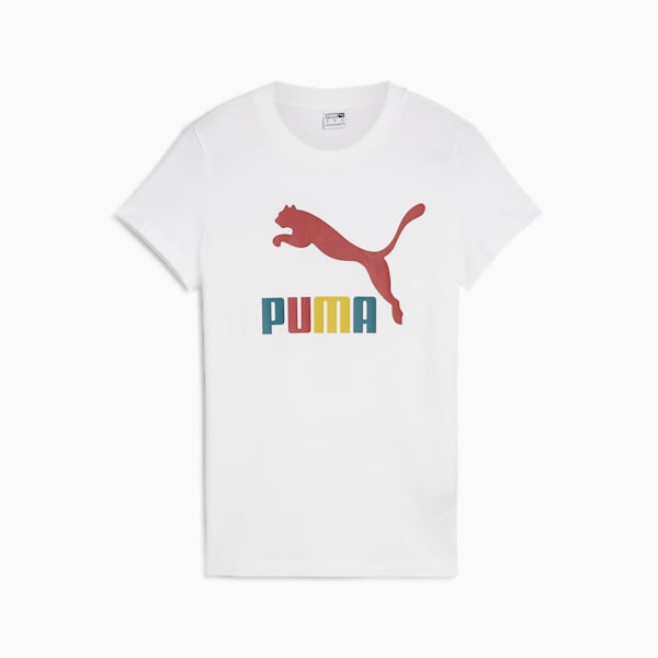 CLASSICS Logo Women's Tee, PUMA White-Intense Red, extralarge