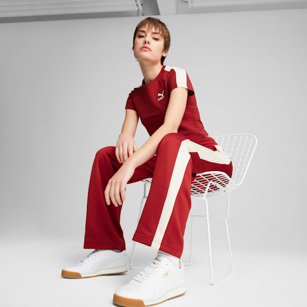 Pants de punto de pista para mujer ICONIC T7, Intense Red, extralarge