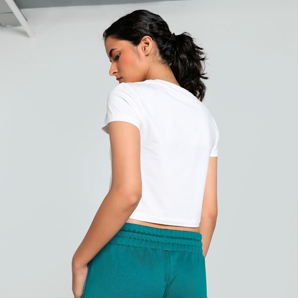 GRAPHICS MUSIC Women's Slim Fit Crop Tee, PUMA White, extralarge-IND