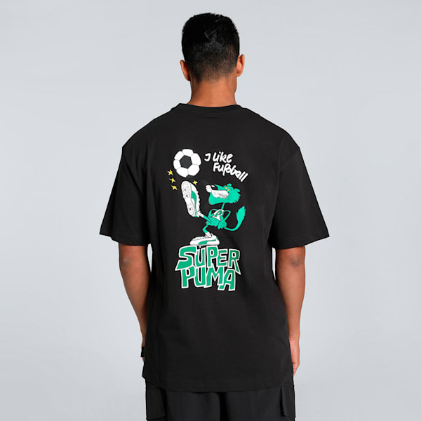 GRAPHICS Super PUMA Men's Relaxed Fit Tee, PUMA Black, extralarge-IND