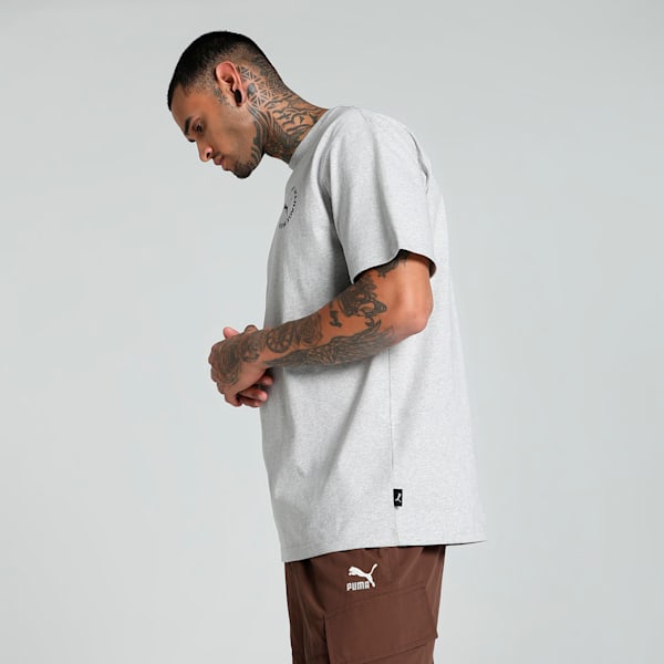 PUMA x LMC Cat Men's Relaxed Fit Tee, Light Gray Heather, extralarge-IND