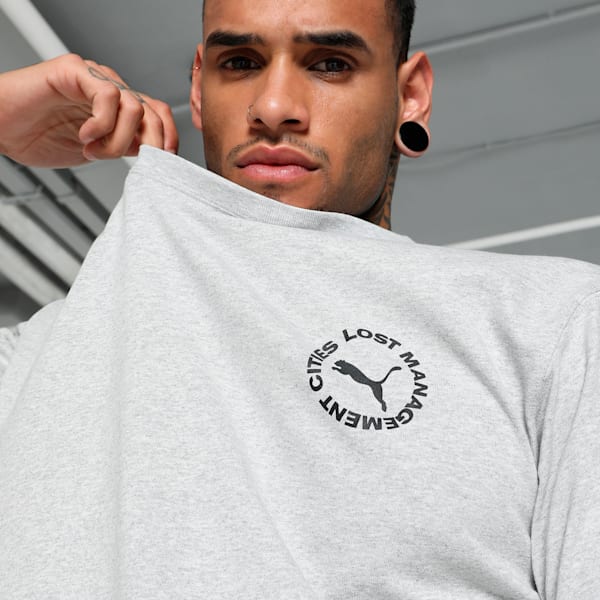 PUMA x LMC Cat Men's Relaxed Fit Tee, Light Gray Heather, extralarge-IND