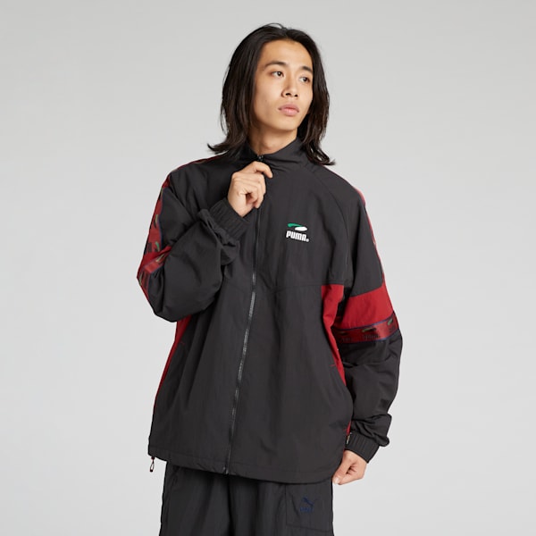 メンズ スケートボード PUMAS ウーブンジャケット, PUMA Black, extralarge-JPN