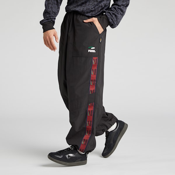 メンズ スケートボード PUMAS ウーブンパンツ, PUMA Black, extralarge-JPN