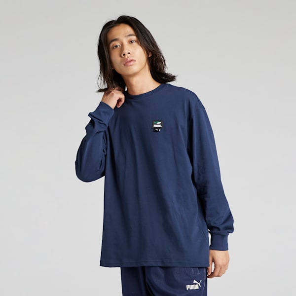 メンズ スケートボード PUMAS 長袖 Tシャツ 2, Club Navy, extralarge-JPN