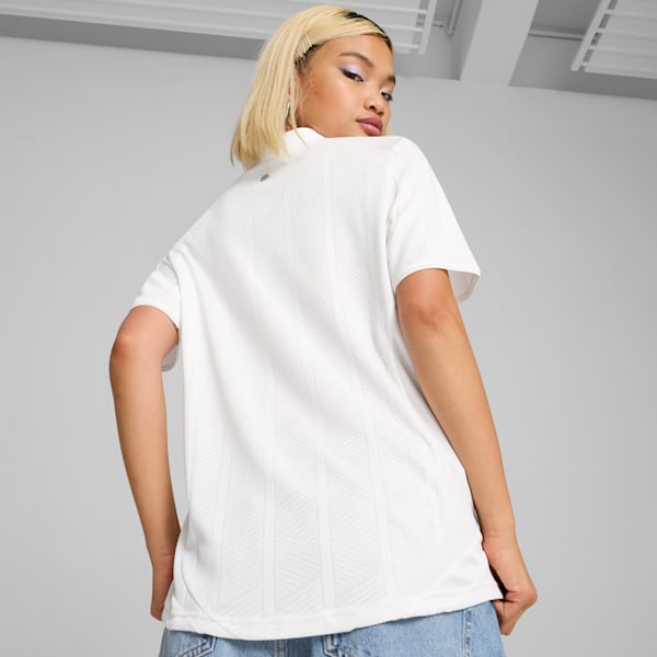 Playera con cuello camisero YONA para mujer, PUMA White, extralarge