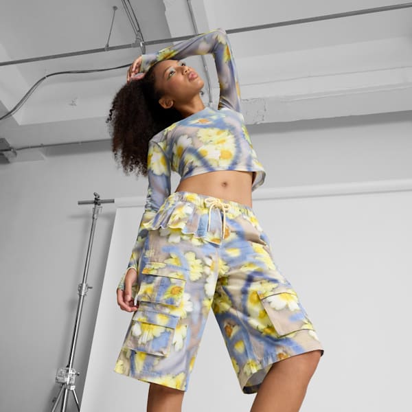 Short PUMA x COLLINA STRADA Femme, Yellow Pear-AOP, extralarge