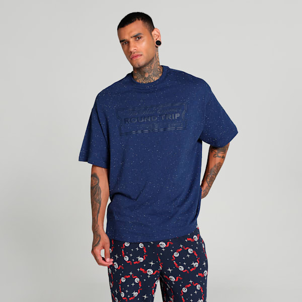 Hoops x Polar Express Men's Oversized Basketball Tee, Club Navy, extralarge-IND