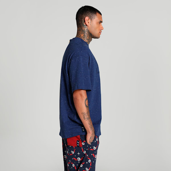 Hoops x Polar Express Men's Oversized Basketball Tee, Club Navy, extralarge-IND