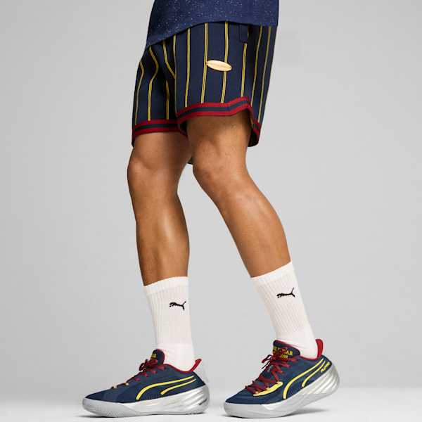 Shorts PUMA HOOPS x POLAR EXPRESS para hombre, Club Navy, extralarge