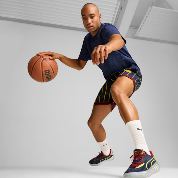 Shorts PUMA HOOPS x POLAR EXPRESS para hombre, Club Navy, extralarge