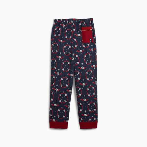 Pantalón de pijama PUMA HOOPS x POLAR EXPRESS para hombre, Club Navy-Intense Red-AOP, extralarge