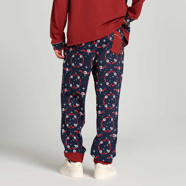 Hoops x Polar Express Men's Relaxed Fit Basketball PJ Pants, Club Navy-Intense Red-AOP, extralarge-IND