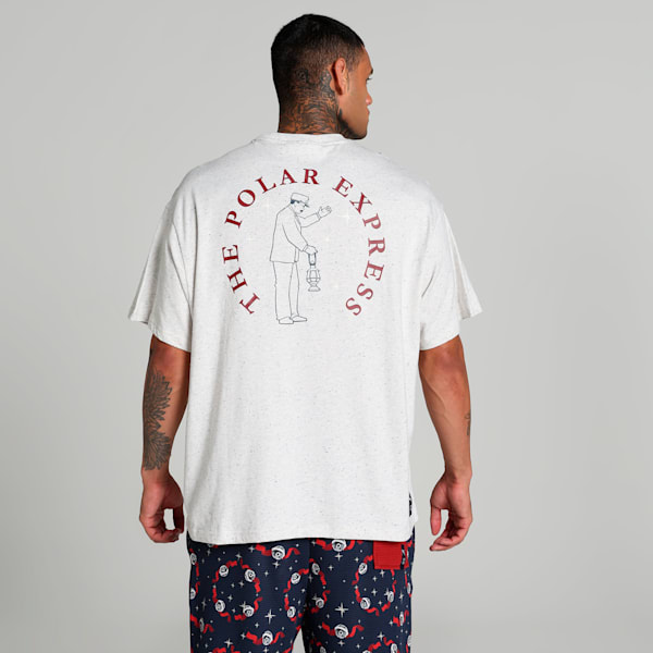 Hoops x Polar Express Men's Oversized Basketball Tee, PUMA White, extralarge-IND