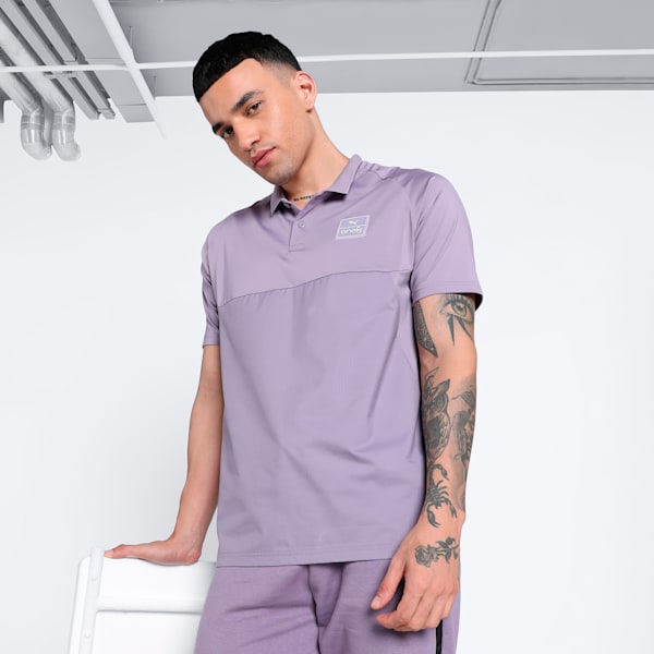 PUMA x one8 PUMATECH Men's Polo, Pale Plum, extralarge-IND