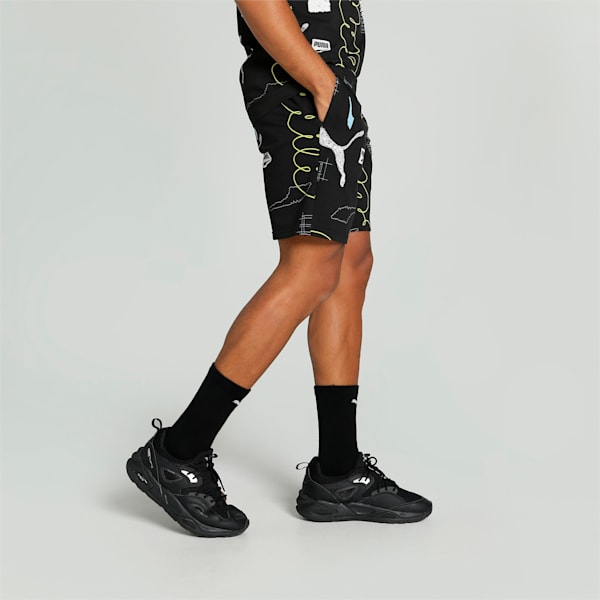 CLASSICS BRAND LOVE Men's Printed Shorts, PUMA Black-AOP, extralarge-IND