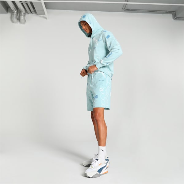 CLASSICS BRAND LOVE Men's Printed Shorts, Turquoise Surf-AOP, extralarge-IND