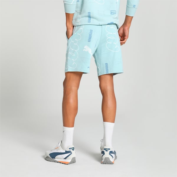 CLASSICS BRAND LOVE Men's Printed Shorts, Turquoise Surf-AOP, extralarge-IND