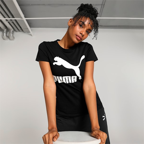 Classics Logo Women's T-shirt, Puma Black, extralarge-IND