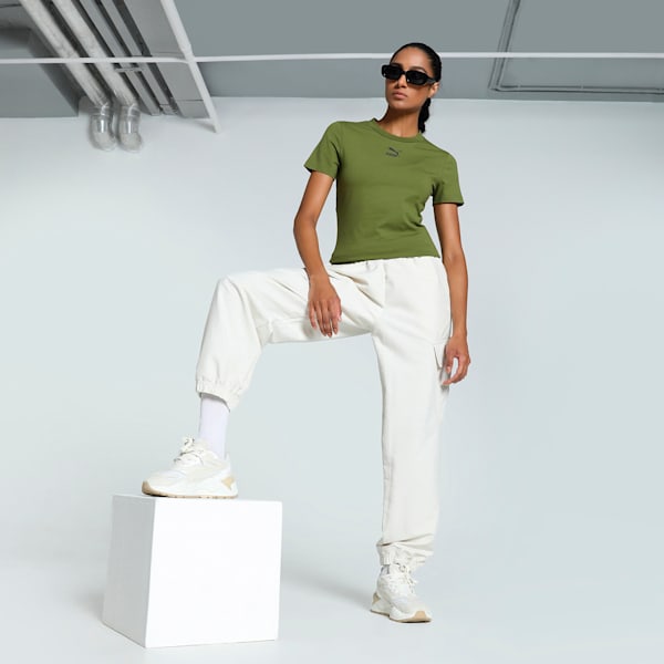 Classics Women's Slim Fit T-shirt, Olive Green, extralarge-IND