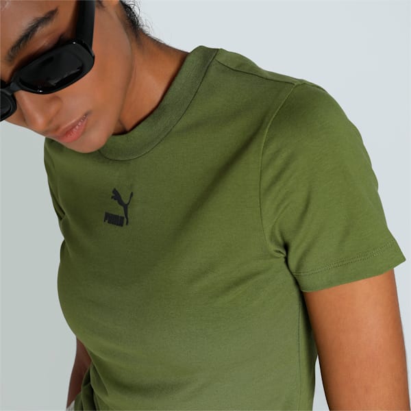 Classics Women's Slim Fit T-shirt, Olive Green, extralarge-IND