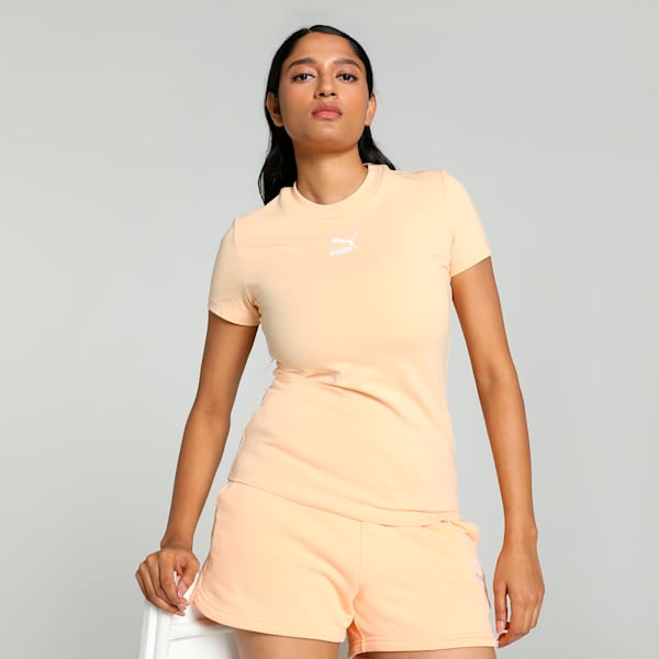 Classics Women's Slim Fit T-shirt, Peach Fizz, extralarge-IND