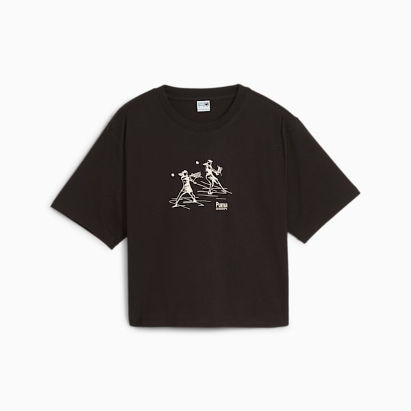 TEAM Women's Relaxed Fit T-shirt, PUMA Black, extralarge-IND