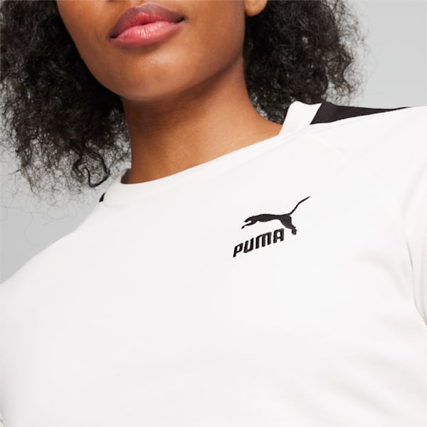 Iconic T7 Women's Slim Fit Crop T-shirt, PUMA White, extralarge-IND