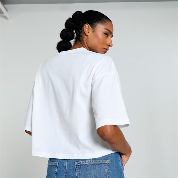 BETTER CLASSICS Women's Oversized T-shirt, PUMA White, extralarge-IND