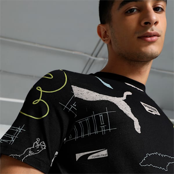 CLASSICS BRAND LOVE Printed Men's T-shirt, PUMA Black-AOP, extralarge-IND