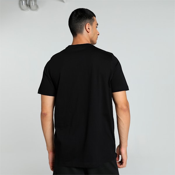 PUMA TEAM Men's Graphic Tee, PUMA Black, extralarge-IND