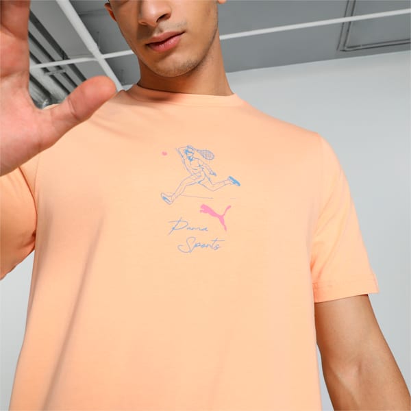 TEAM Men's Graphic Tee, Peach Fizz, extralarge-IND