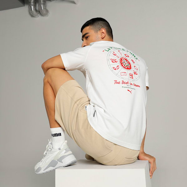 GRAPHICS PIZZA Men's T-shirt, PUMA White, extralarge-IND
