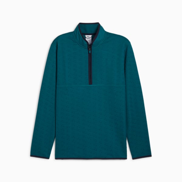 メンズ ゴルフ PUMA x ARNOLD PALMER ジャガード 1/4 ジップ クルースウェット, Cold Green, extralarge-JPN