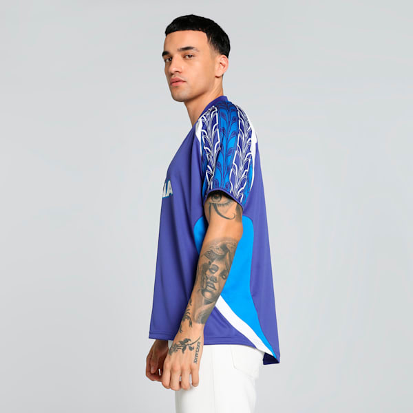 Football Nostalgia Unisex Relaxed Fit Jersey, Lapis Lazuli, extralarge-IND