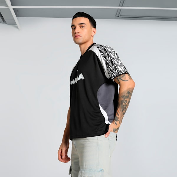 Football Nostalgia Unisex Relaxed Fit Jersey, PUMA Black-Galactic Gray, extralarge-IND