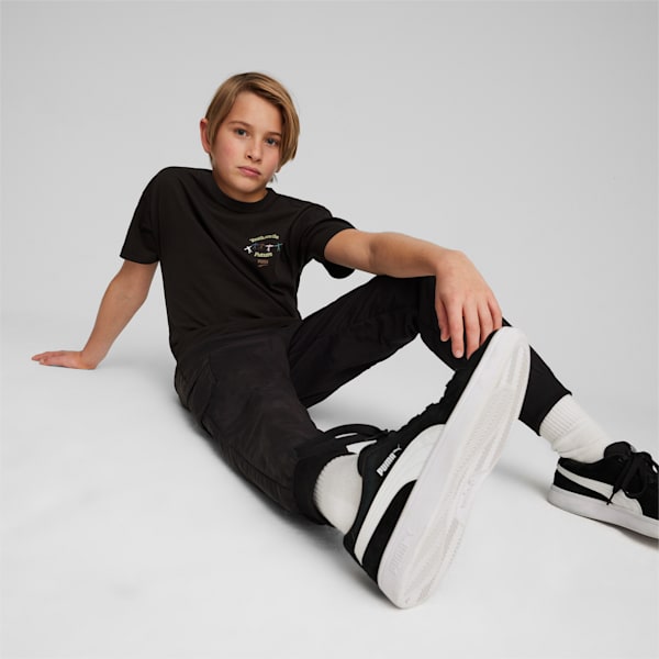 DOWNTOWN Boy's Graphic Relaxed Fit T-shirt, PUMA Black, extralarge-IND