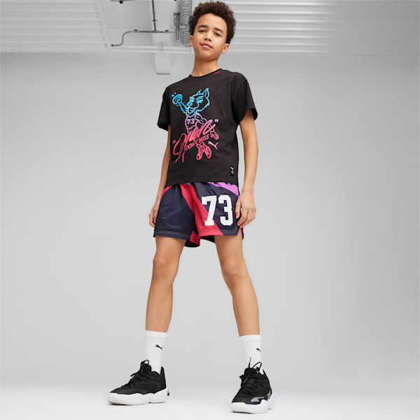 BASKETBALL Dylan Boy's Relaxed Fit T-shirt, PUMA Black, extralarge-IND