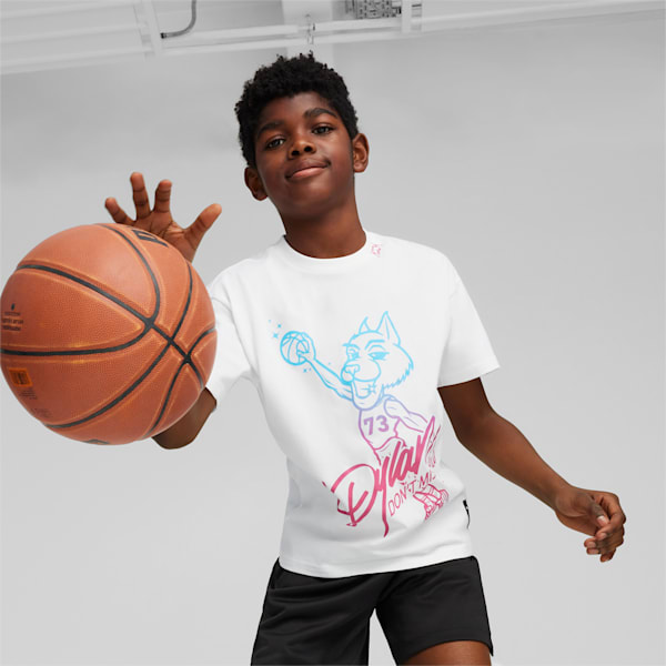 BASKETBALL Dylan Boy's Relaxed Fit T-shirt, PUMA White, extralarge-IND