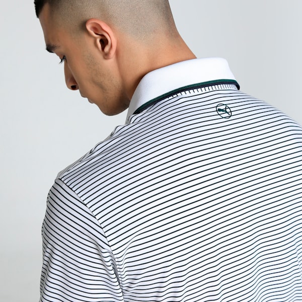 MATTR Elevated Stripe Men's Golf Polo, Dark Myrtle-Deep Navy, extralarge-IND