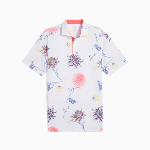MATTR Dahlia Men's Golf Polo, White Glow-Peach Frost, extralarge-IND