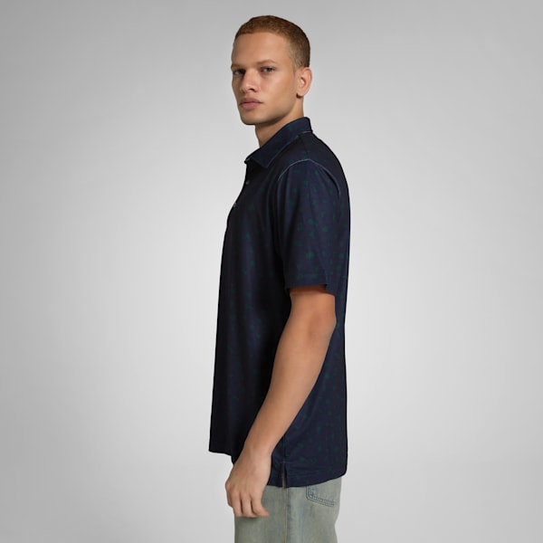Cloudspun Rosette Men's Golf Polo, Deep Navy-Dark Myrtle, extralarge-IND