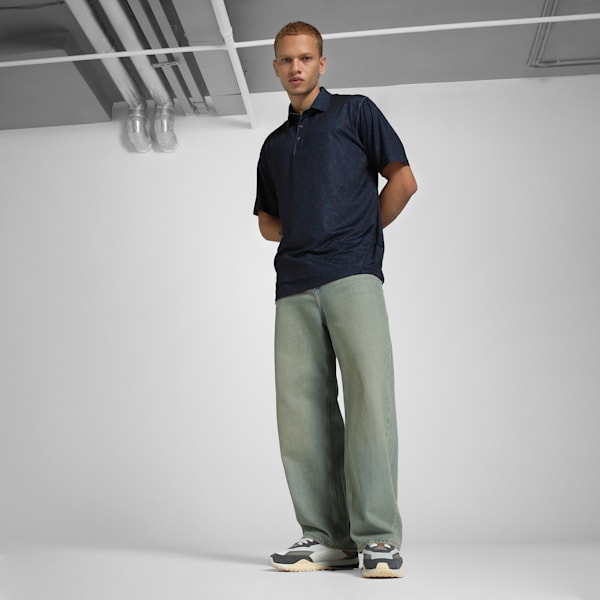 Cloudspun Rosette Men's Golf Polo, Deep Navy-Dark Myrtle, extralarge-IND