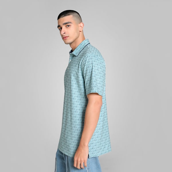 Cloudspun Branch Men's Golf Polo, Modern Mint-Deep Navy, extralarge-IND