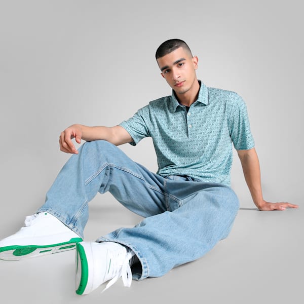 Cloudspun Branch Men's Golf Polo, Modern Mint-Deep Navy, extralarge-IND