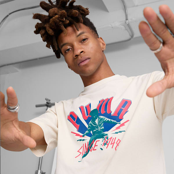 Camiseta CLASSICS PLAY LOUD Dancing Logo para hombre, Alpine Snow, extralarge