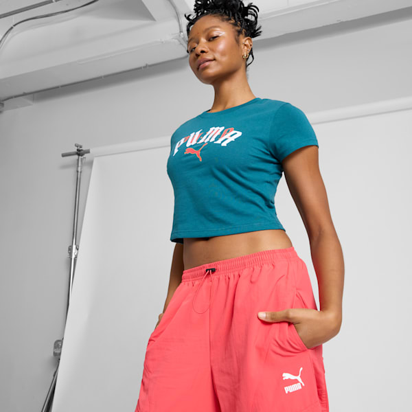 CLASSICS PLAY LOUD Women's Baby Tee, Cold Green, extralarge